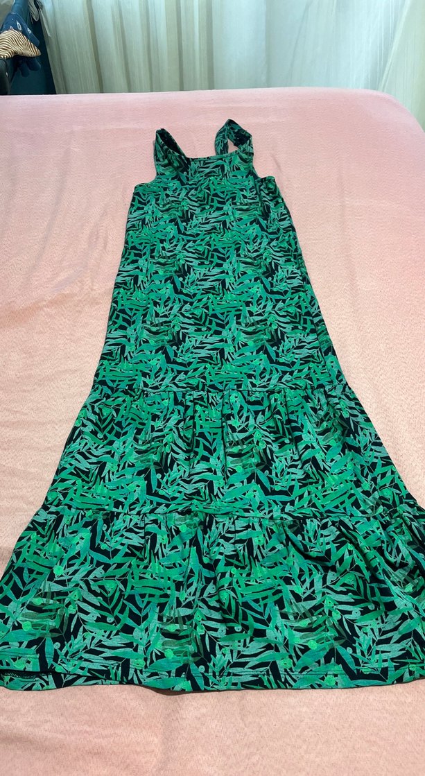 Yeşil Bağlamalı Uzun Bohem Elbise - Görsel 3