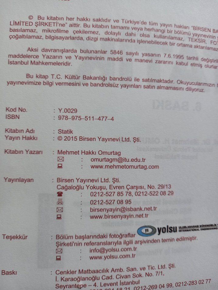 SIFIR MÜHENDİSLER İÇİN MEKANİK STATİK Kitabı - Görsel 2