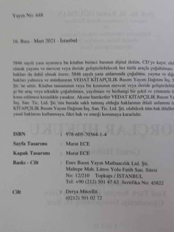 Sıfır Borçlar Hukuku Genel Hükümler Cilt 2 - Görsel 2