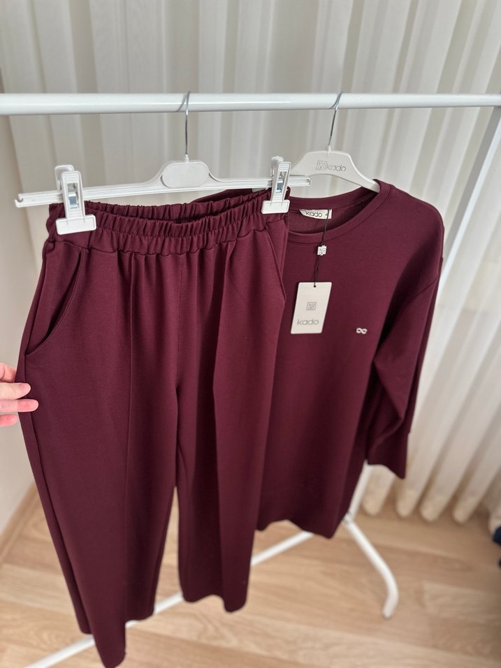 Kadın Uzun Kollu  Pamuklu Eşofman Takımı - Görsel 3