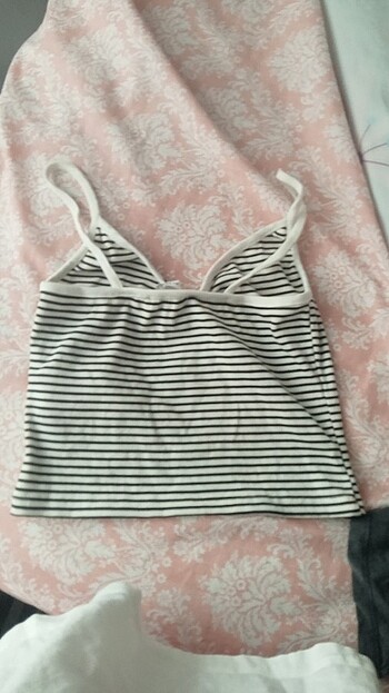 xs Beden Çizgili askılı crop