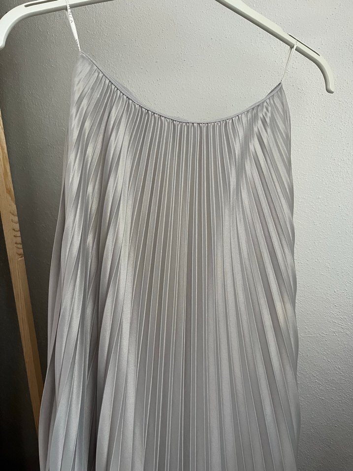 Gri Pliseli Midi Etek - Görsel 3