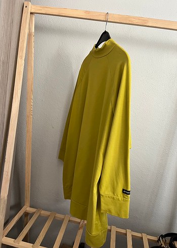 s Beden Yağ yeşili Kadın Sweatshirt, Bisiklet Yaka, Rahat Kesim