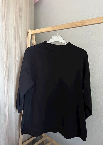 Diğer Siyah Kadın Salaş Bisiklet Yaka Sweatshirt