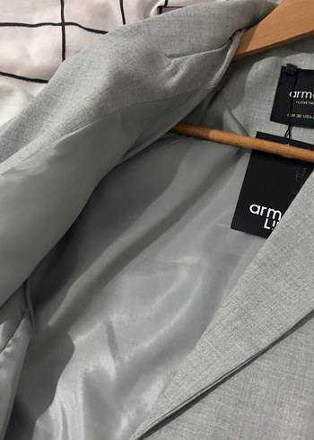 Armalife Kadın Gri Düğmeli Blazer Ceket