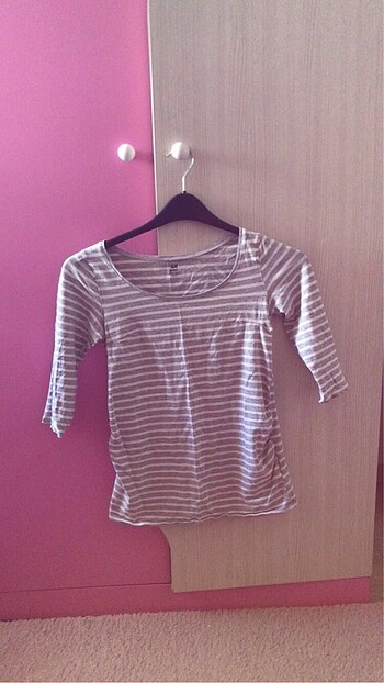 Beyaz gri H&m bluz