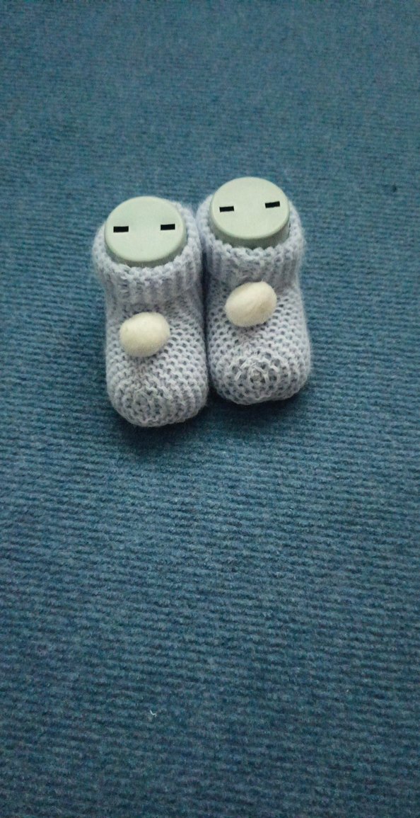 Diger Gri Örgü Erkek Bebek Patik - Görsel 2