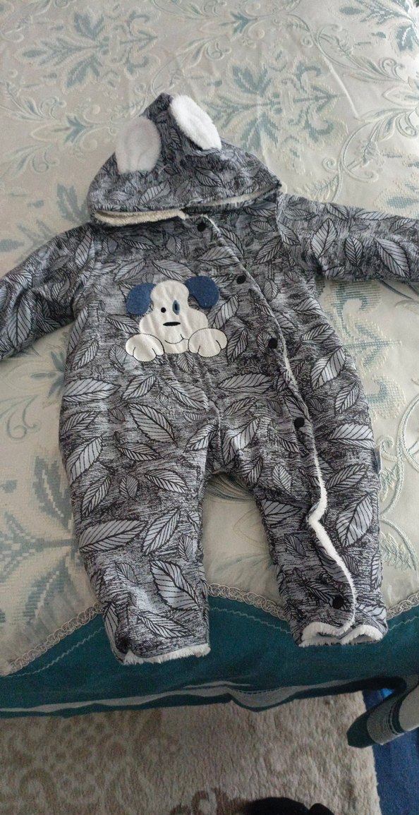 Gri Desenli Bebek Erkek Tulumu - Görsel 2