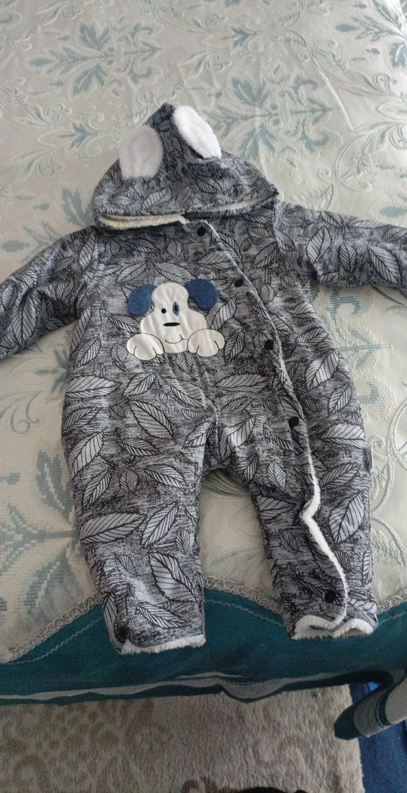 Gri Desenli Bebek Erkek Tulumu - Görsel 3