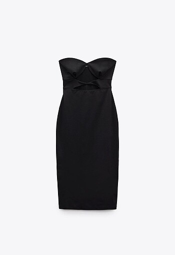 s Beden Zara pencere detaylı strec elbise
