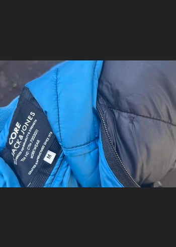 Mavi Erkek Kapüşonlu Fermuarlı Mont - Görsel 5