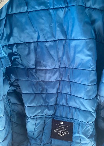 Mavi Erkek Kapüşonlu Fermuarlı Mont - Görsel 12