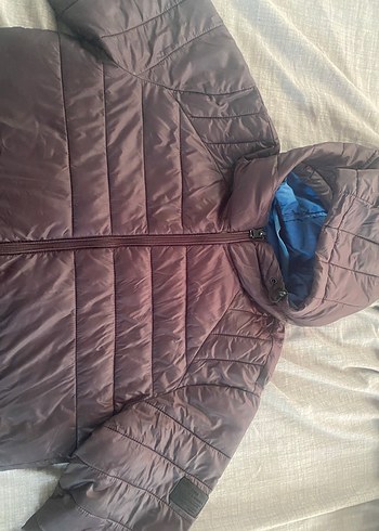 Mavi Erkek Kapüşonlu Fermuarlı Mont - Görsel 9