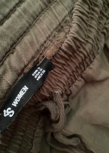 Düğmeli Kadın Keten Pantolon, Rahat Kesim - Görsel 2