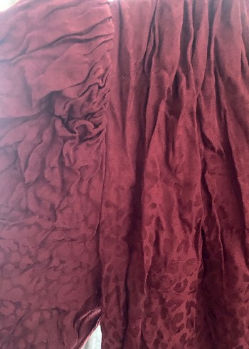 Bordo V Yaka Uzun Kollu Hamile Bluzu - Görsel 4