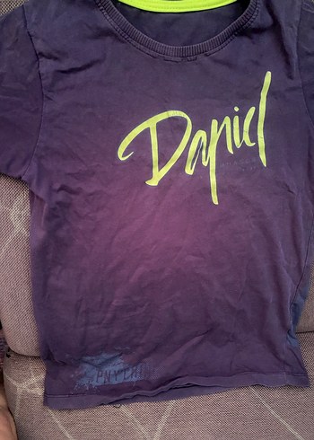 Erkek Mor Kısa Kollu Baskılı Tişört - Görsel 2