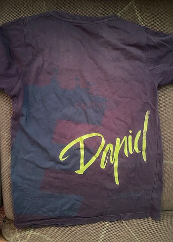 Erkek Mor Kısa Kollu Baskılı Tişört - Görsel 3