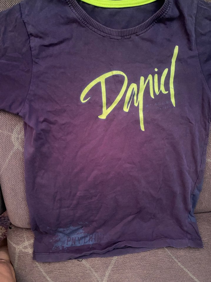 Erkek Mor Kısa Kollu Baskılı Tişört - Görsel 2