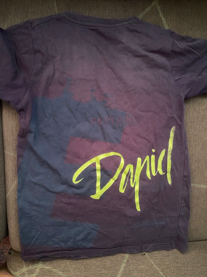 Erkek Mor Kısa Kollu Baskılı Tişört - Görsel 3