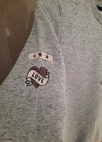 11-12 Yaş Beden gri Renk Kız çocuk sweatshirt