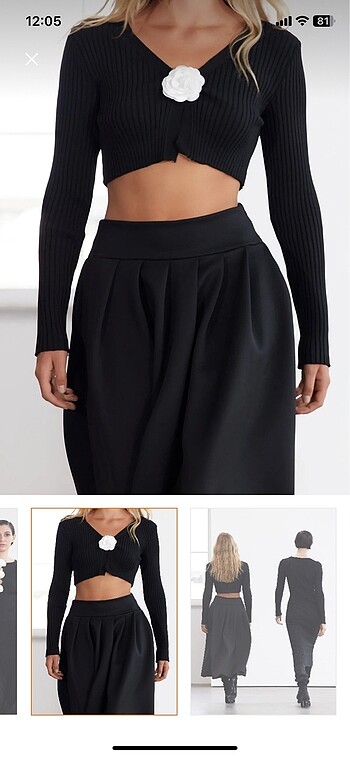 Trendyol & Milla Siyah crop hırka