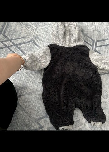 Peluş Detaylı Erkek Bebek Gri Tulum - Görsel 2