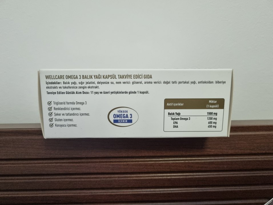 Wellcare Omega 3 Balık Yağı Takviyesi 1200 mg - Görsel 2