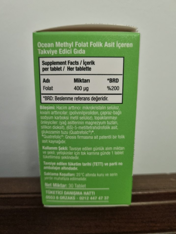 Orzax Ocean Methyl Folat 400 µg 30 Tablet - Görsel 2
