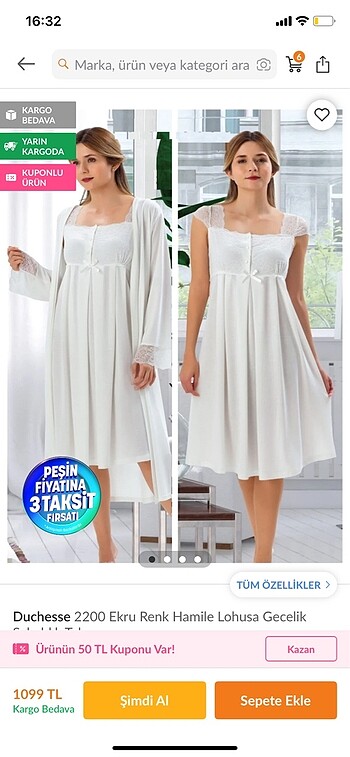 Lohusa Gecelik Sabahlık - Görsel 2