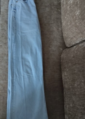 s Beden mavi Renk Mavi Pastel Renkli Kadın Denim Bol Paça Jean Zara