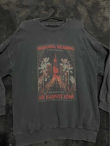 Bershka Gri sweatshirt vintage