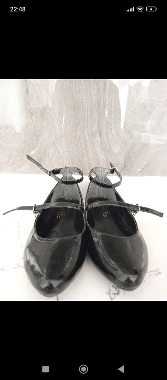 Kız Çocuk Siyah Yılan Desenli Tokalı Babet - Görsel 2