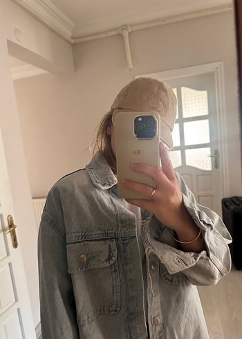 Zara Gri Kadın Salaş Denim Ceket