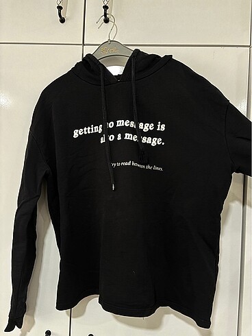 message siyah sweatshirt