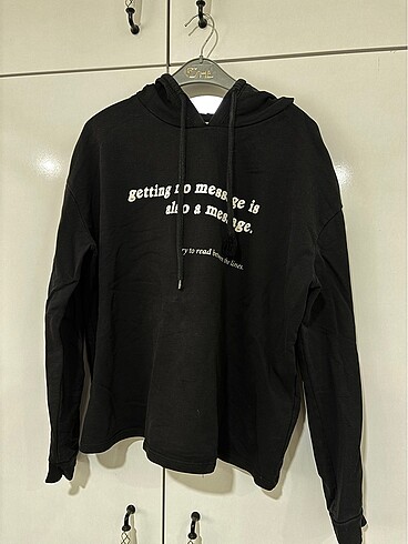 Defacto message siyah sweatshirt