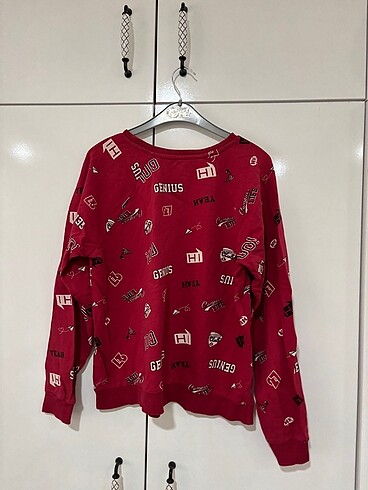 defacto genius baskılı kırmızı sweatshirt