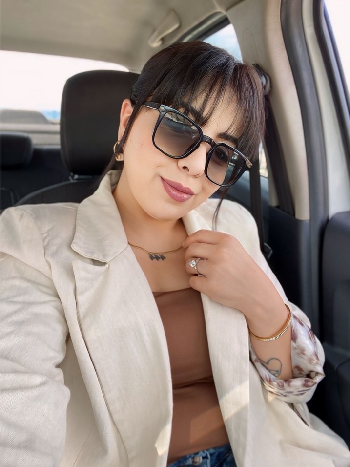 Düğmeli Camel Renkli Denim Blazer - Görsel 3