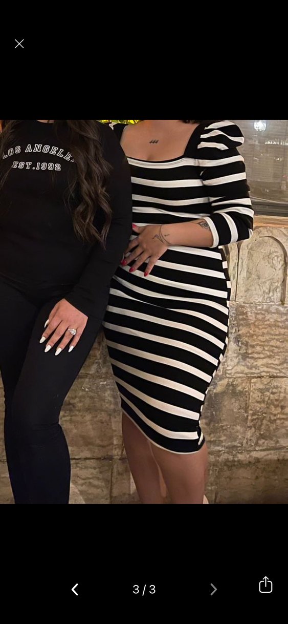 Zebra Desenli Midi Vücuda Oturan Elbise - Görsel 2