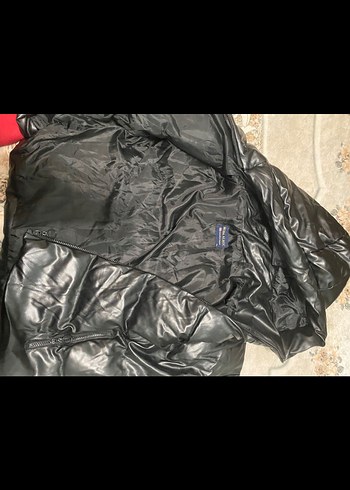 Siyah Deri Şişme Kadın Kışlık Mont - Görsel 4