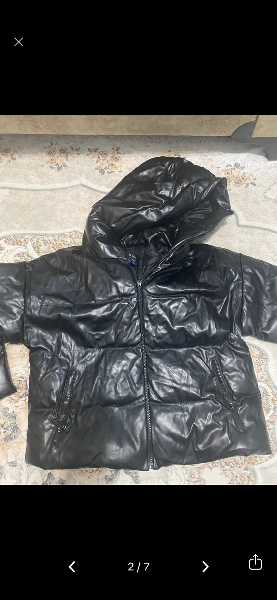 Siyah Deri Şişme Kadın Kışlık Mont - Görsel 2