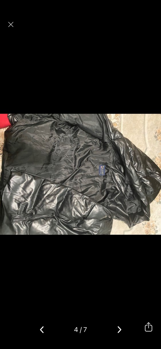 Siyah Deri Şişme Kadın Kışlık Mont - Görsel 4