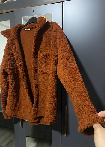 Düğmeli Kahverengi Midi Kadın Ceket - Görsel 2