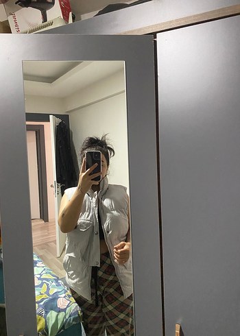 Kadın gri Kolsuz Midi Yelek - Görsel 6