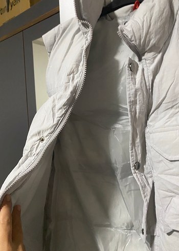 Kadın gri Kolsuz Midi Yelek - Görsel 4