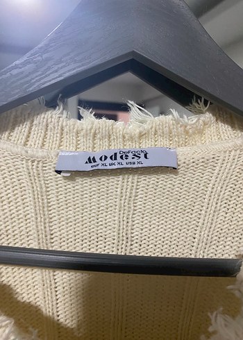 Kadın krem Triko Uzun Kollu  Kazak - Görsel 5