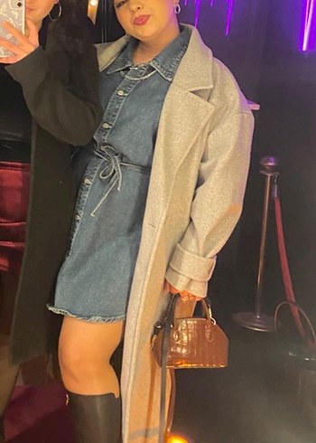 Kadın mavi Kot Elbise - Görsel 5