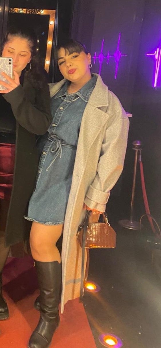 Kadın mavi Kot Elbise - Görsel 5