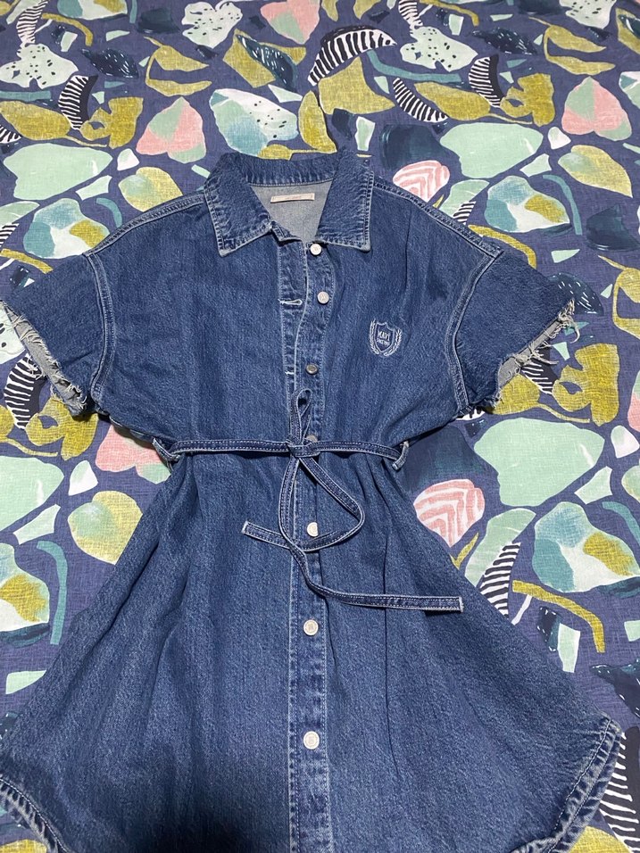 Kadın mavi Kot Elbise - Görsel 2