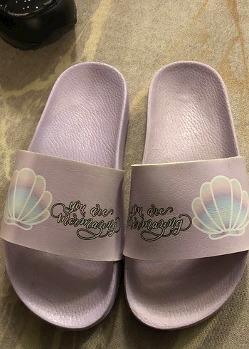 Pastel Mor Baskılı Kız Terliği