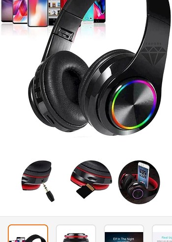Renkli LED Işıklı Bluetooth Kulaklık